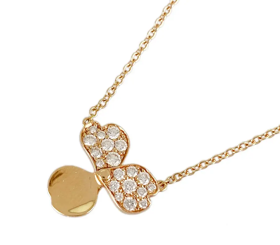 Pre-owned TIFFANY&Co. Paper flower Necklace，half paved