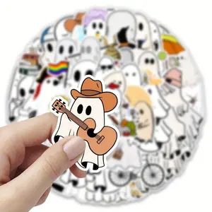 54 Cute Little Ghost Pattern Stickers - Self-Adhesive, Glossy Surface, Vivid Cartoon Style Design, Suitable for Water Bottles, Boxes, Cups, Laptops, etc. - Perfect for Halloween, Christmas, and Theme Decorations, Cute Stickers, Laptop Decoration, Funny De