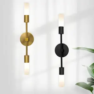 Modern Design Dual Head Wall Lamp, Office Wall Light, Acrylic Shade, G9 Bulb Holder, Hardwire Connection, Ideal for Hallway Decor