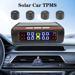 Tyre Pressure Alarm Car Tire Pressure Monitoring System Car Tyre Pressure Monitor 0-3.5Bar T12 Rotating Holder Solar USB TPMS