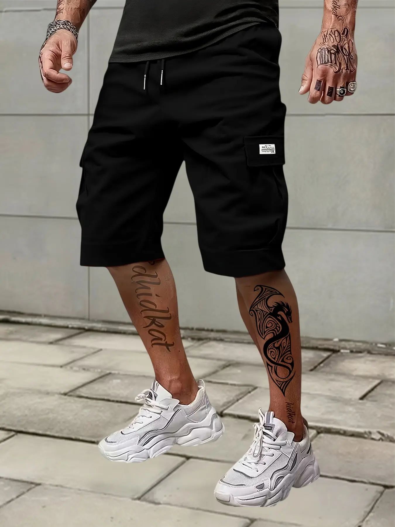 Men's Soft Shell Work Pants Short, Elastic, Multi-Pocket Design, Street Style Sporty, Spring Summer Fall Wear, Casual Loose Fit, Casual Sport Shorts, Casual Streetwear Shorts