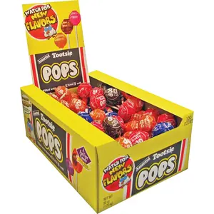 Tootsie Roll Pops 100 ct. - Lollipop with Chewy Center with Fruity and Chocolate Flavor - 100 Count Box Candy Snack