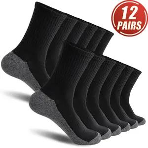 12 Pairs Men&Women's Soft Moisture-Wicking Crew Socks Womenswear Bridal