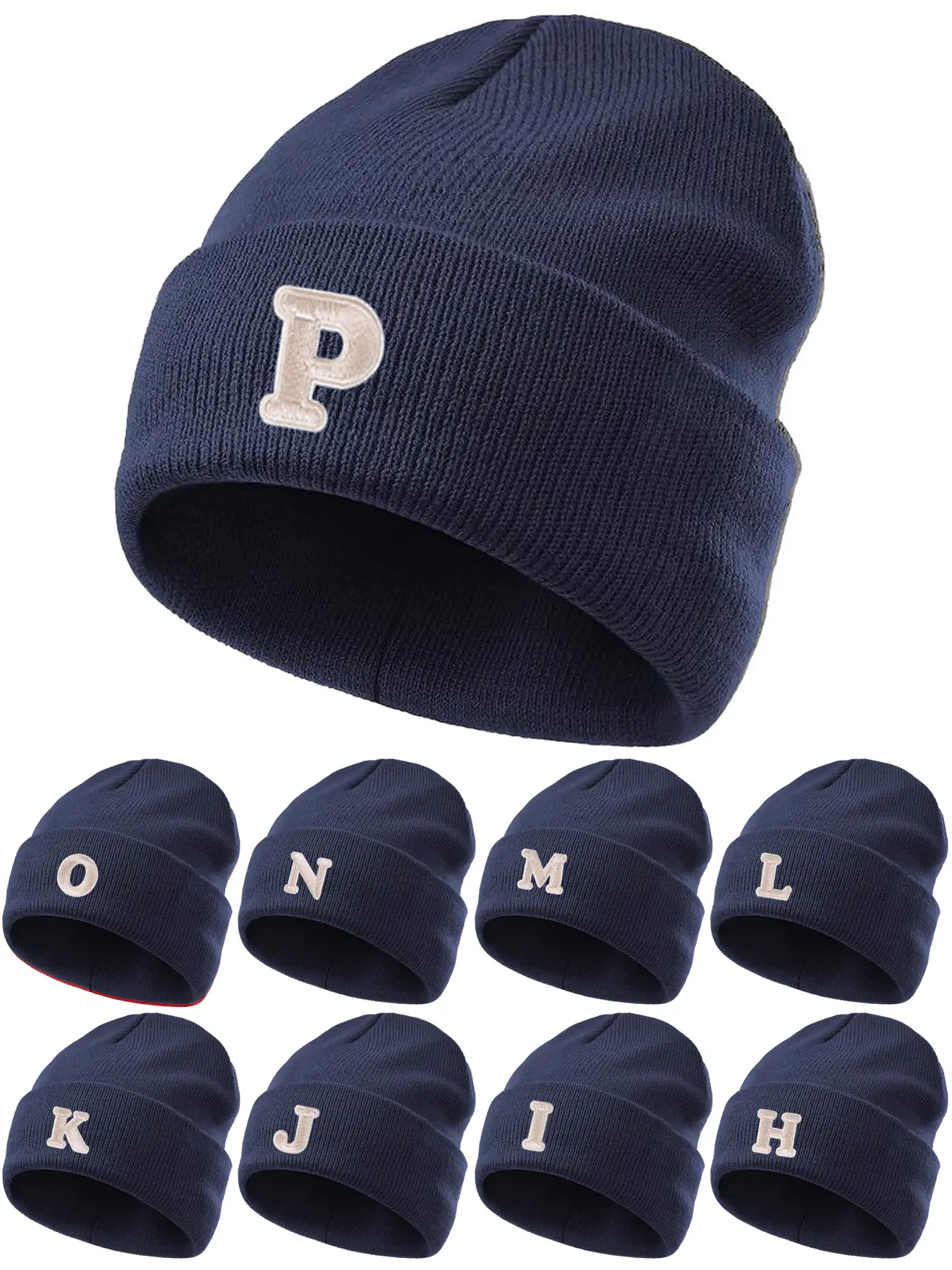 Custom Letter Embroidered Unisex Beanie, Casual Loose-Fitting Knit Hat, Warm Outdoor Fashion Accessory, All Seasons Wear, Custom Initials Hat, Knitted Hat, Embroidered Headwear