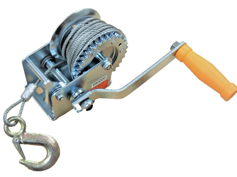 H.D. Hand Winch Gear Steel Cable ATV Towing Trailer Boat 600 LBS