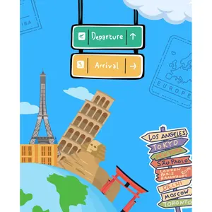 Travel Themed Composition Notebook: 120 pages, Wide Ruled, 7.5"x9.25" - Composition Size, Matte Cover Paperback – June 17, 2024