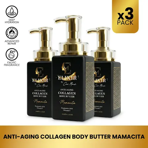 3 Bottles of Elixir by Cocó March Mamacita Body Butter Cream, Moisturizing Body Lotion for All Skin Types - 8.5 fl oz (250ml) Hydrating Skin Care