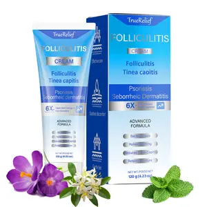 TrueRelief Folliculitis Soothing Cream, Organic Hair Follicle Care for Scalp Face Body, Targeted Folliculitis Relief, Soothes Irritated Skin & Follicles, Natural Organic Ingredients, Gentle Daily Care, Non-Greasy, 120g