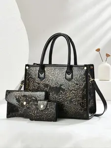 Stylish Floral Satchel Bag for Women, Versatile Shoulder and Crossbody Design, Perfect Gift for Mothers, Practical and Fashionable