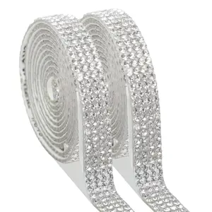 2 Rolls Rhinestone Stickers, DIY Bedazzling Rhinestones, Self-Adhesive Art Craft, 50cm Long, Ideal for Wedding, Christmas Party, Car, Phone Decoration