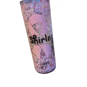 Breast Cancer Awareness Customized Tumbler - Durable and High-Quality Materials - Drinkware, Bottle pinkwater plastic Cup Reusable Portable Water Bottles