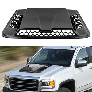 51×47cm Hood Vent Cover Universal 3D Glossy Black Fake Air Intake Durable ABS Self Adhesive Decorative Hood Scoop for Trucks SUVs Pickup Muscle Style Cars Gifts