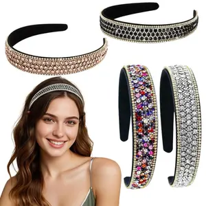 Retro Exquisite Hair Band, 4 Pieces Rhinestone Headband, Sparkling Fashion Headband,Prom Hair Accessories, Ladies Birthday Gift