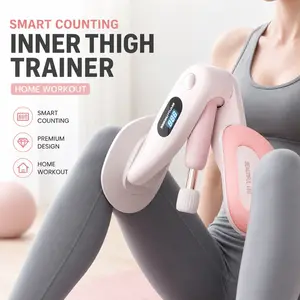 Smart Counting Inner Thigh Trainer, Adjustable Resistance Leg Exerciser for Women, 360° Rotating Soft Cushion Pads Hip Trainer, Compact Home Workout Fitness Equipment, Counting/Standard, Pink/Blue, 1PC