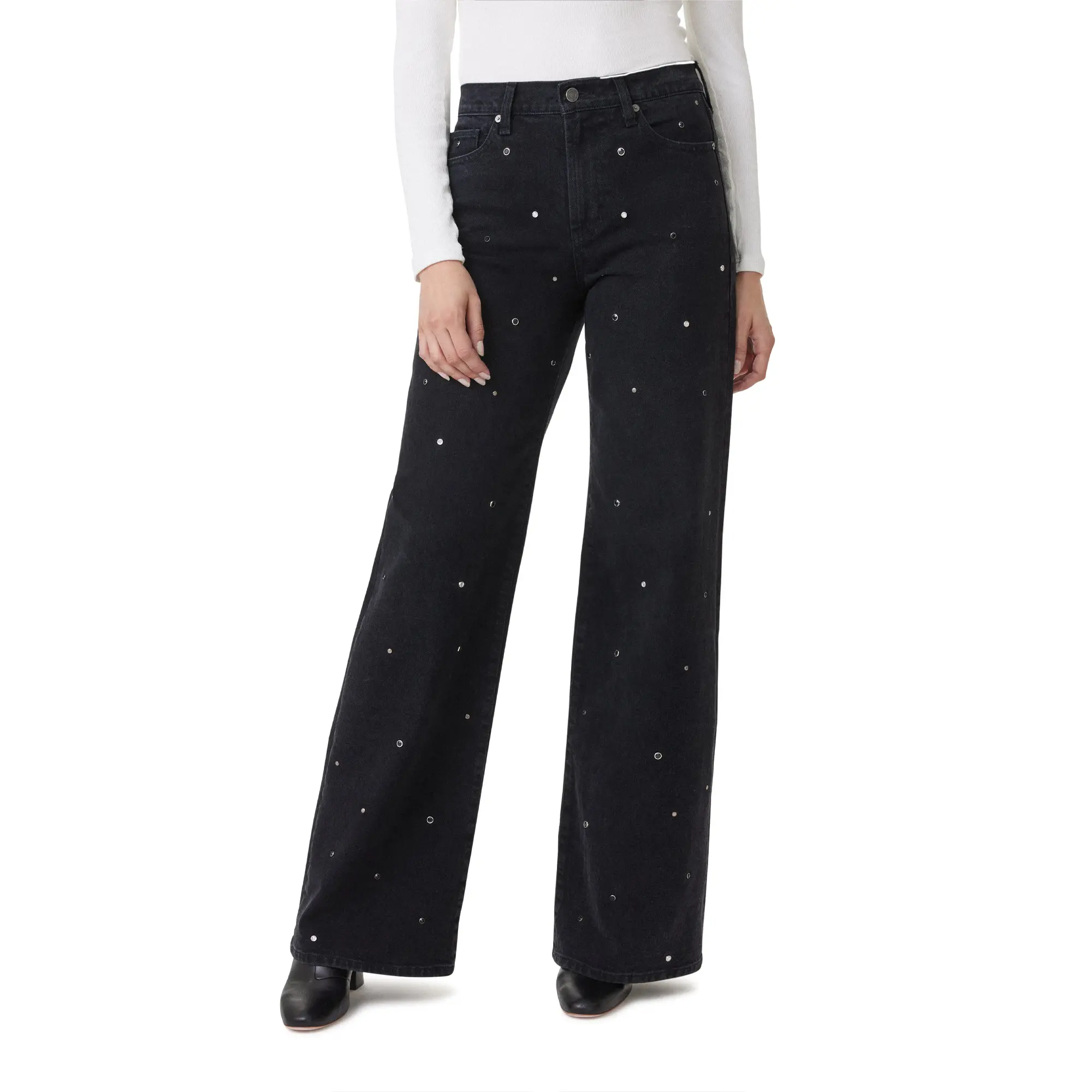 Denver Wide Leg Grommet Jeans by HABITUAL