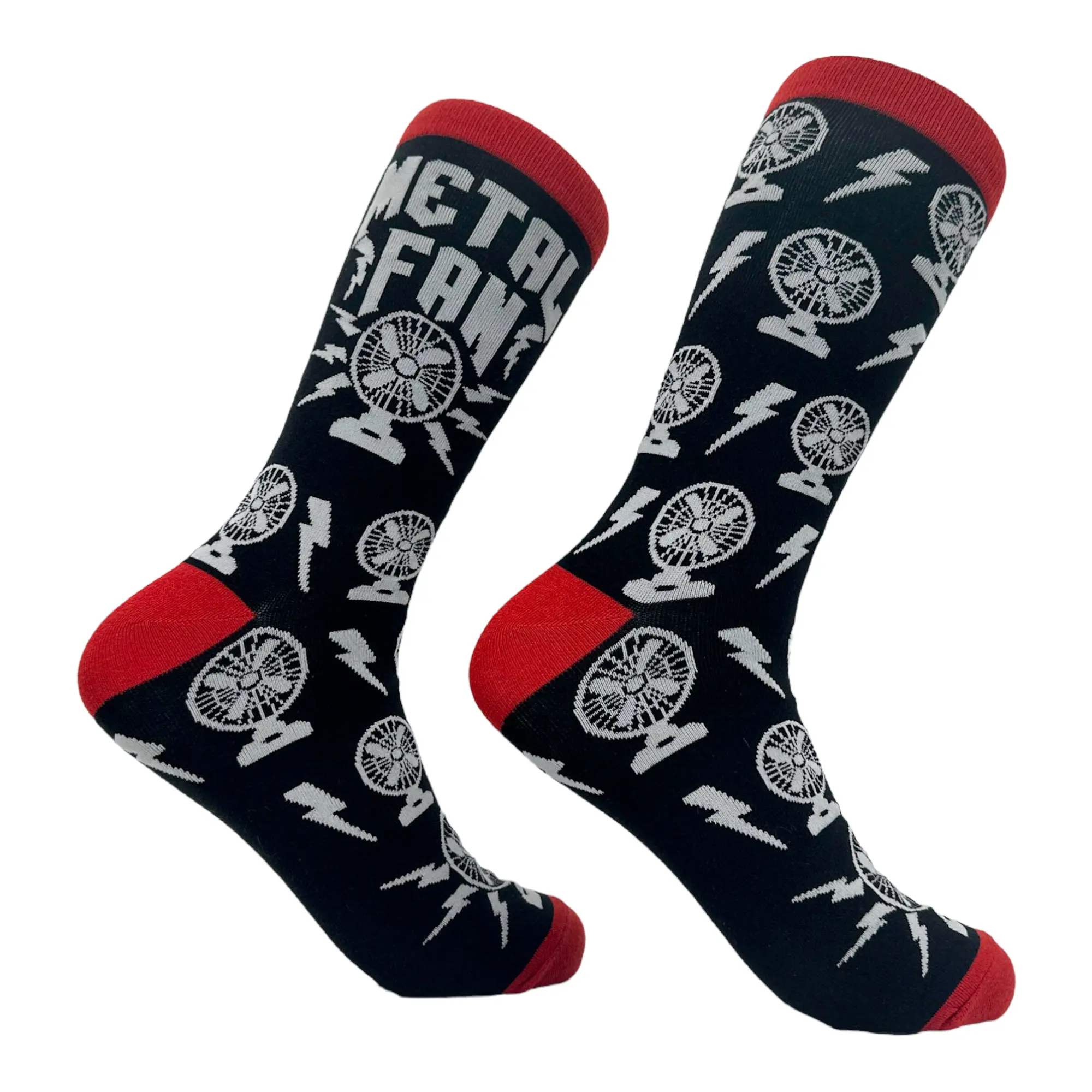 Men's Metal Fan Socks Funny Heavy Music Air Blowing Fans Joke Footwear Funny Graphic Socks Comfortable Fitted Spandex Cotton