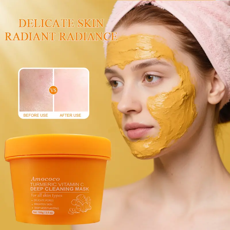 Turmeric Vitamin C Deep Cleaning Mask - Deeply Cleanses & Moisturizes, Brightens Skin &  - For All Skin Types, Perfect for Men & Women!