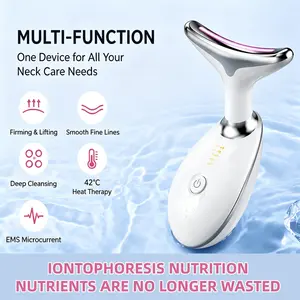 Red & White 3-in-1 EMS Neck Massager | LED Light Therapy relaxation