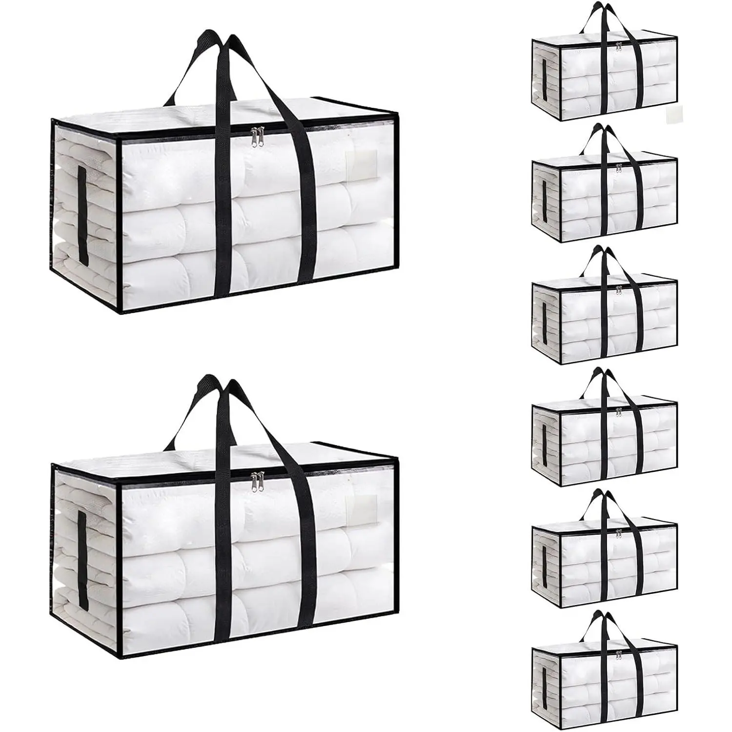 3-Pack Large-Capacity Transparent Thick ABS Space Saving Bags with Hinged Lids - Sturdy Organiser for Camping, Moving Home Supplies (Sports & Outdoor Leisure Equipment)