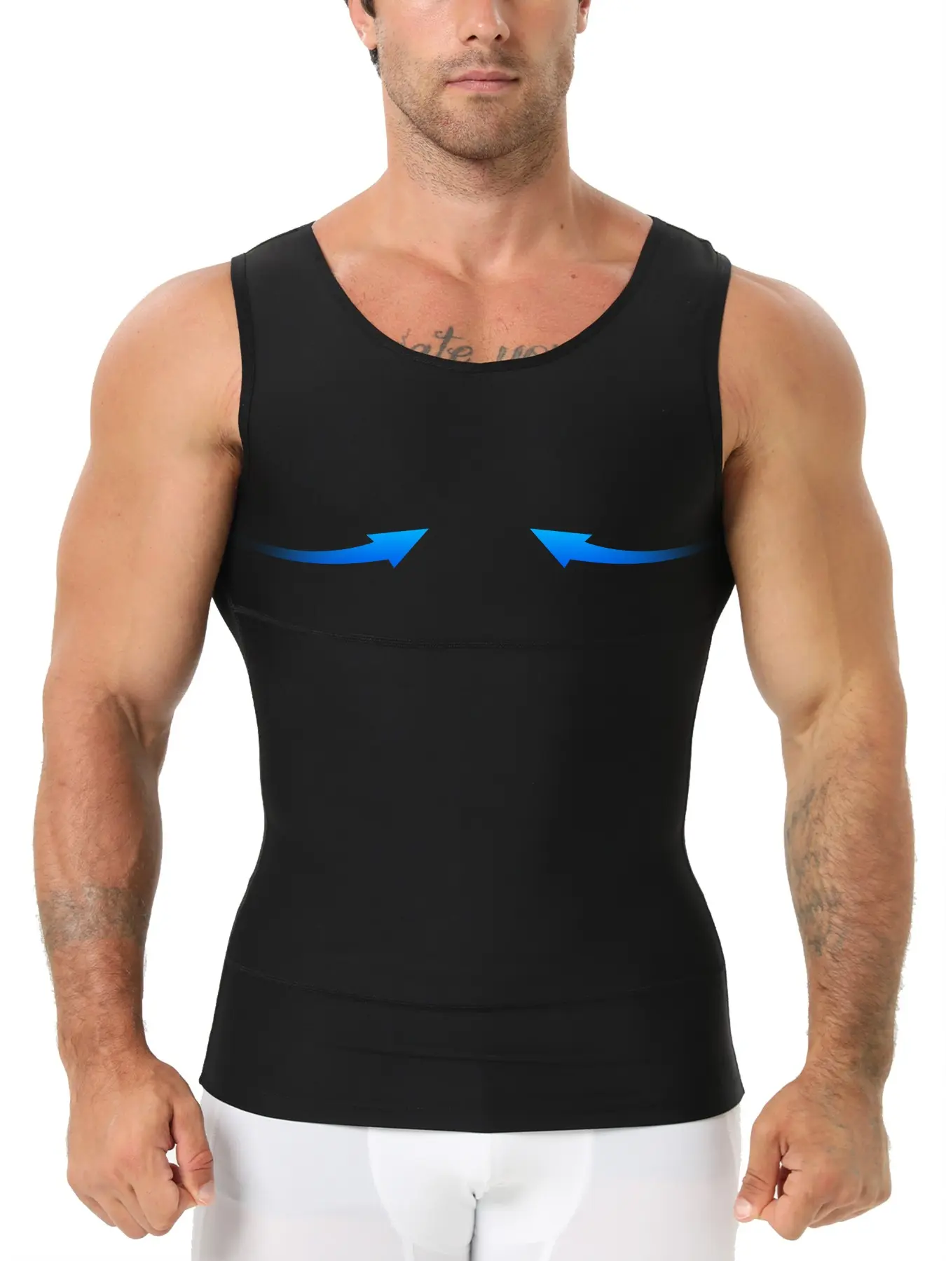 Men's Shapewear Vest, Waist Trainers Vest, Stretchy Shapewear, Waist Abdomen Control Compression Underwear, Slim Fit Comfortable Breathable Top, Suitable for Daily Casual Fitness Wear, Gynecomastia Compression Undershirts