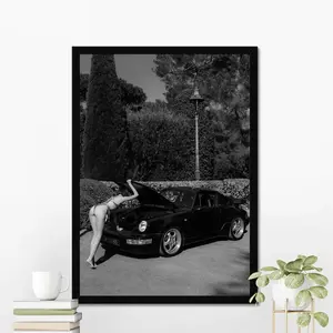 Vintage Car Poster, 911, Classic Sports Car Wall Art, Vintage Girl Car Poster, Iconic Car Poster, Old Car Poster, Vintage Sports Car Artistic Artwork Cotton Decor Matte Minimalist Print wall decor posters Decoration