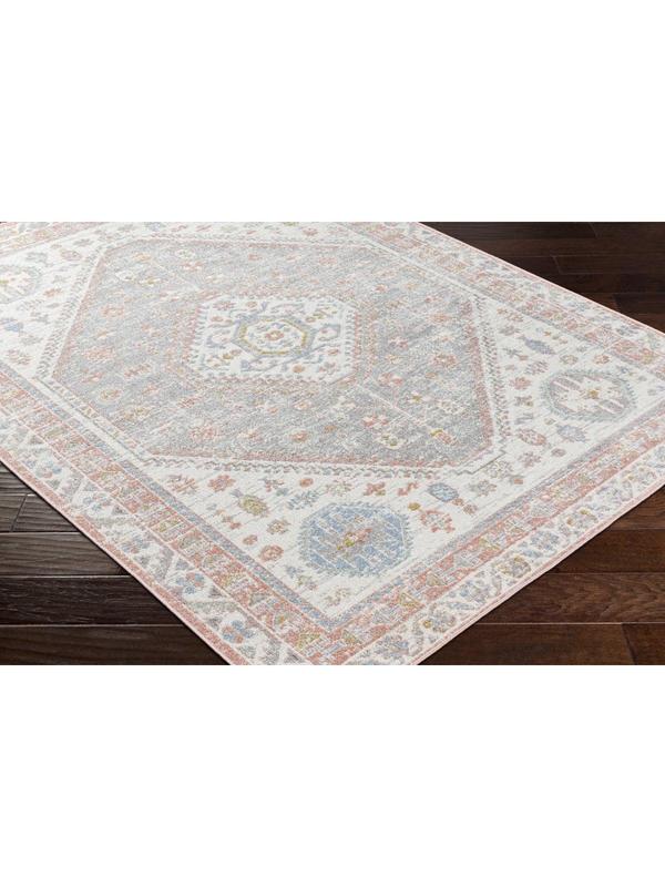 Livabliss LVR2348-67RD 6ft7in x 6ft7in Round Low-Pile Machine-Woven Soft Polyester Rug, Equestrian Outdoor High-Traffic Use, Multi-Color Traditional Motif, Machine Washable, Do Not Bleach, Durable Living Room Decor