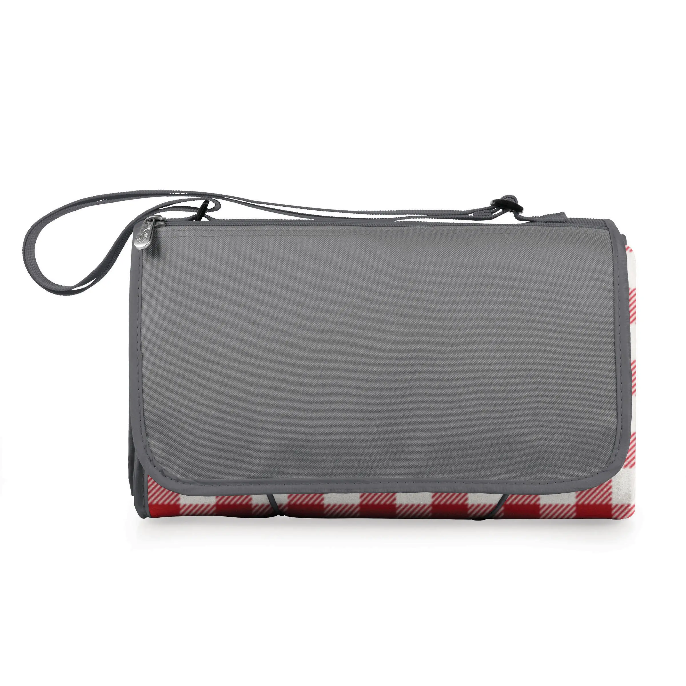 Red & White Gingham Pattern with Gray Flap