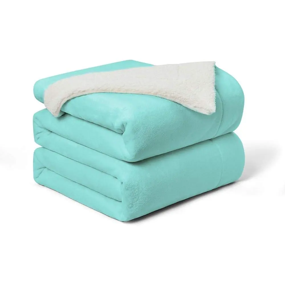 Sherpa Plush Throw Blanket - King & California King Size, 108x90in 220gsm Plush Sherpa Reverse, Soft Plain Weave Super Microfiber Flannel, Warm for Couch, Multi-Season Use