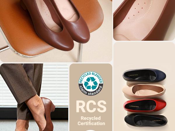 Dream Pairs Women's Closed-Toe Block Heels Pumps Arch Support Stand All-day Comfortable Footwear Shoes Classic Office Shoes Low Heels Leisure– 3D Cushion Insole, Breathable Lining, Quiet Lightweight Outsole, Work-to-Wedding Essential