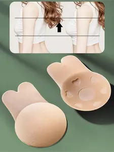 Reusable rabbit ear pull-up nipple covers, which raise the breasts and prevent sagging, are invisible and seamless breast pads, sticky bras, suitable for formal wear, dresses, swimsuits, and bikinis.