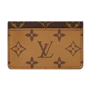 LOUIS VUITTON Classic Monogram Coated Canvas Card Holder for Women in Brown