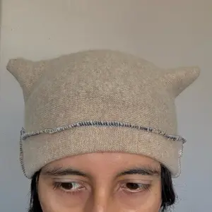 Tan Cashmere Hat Cat Beanie
