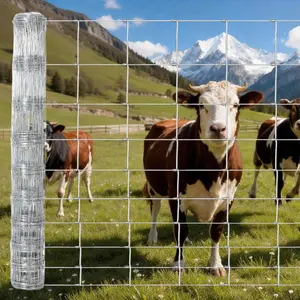 5ft x 164ft / 5ft x 328ft Farm Fence Heavy Duty Galvanized Livestock Farm Pasture Fence Farm Barrier Wire For Cattle, Sheep, Goats, Horses, Dogs