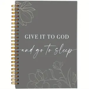 1pc Give It To God And Go To Sleep Spiral Notebook, Bible Notebook Journal for Women Men Writing, College Ruled Spiral Notebook 5.5x8.3in with 50 Pages