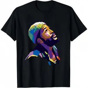 Portrait Print T-Shirt Men's Graphic T-Shirt Modern Art - Inspired T-Shirt Printed Tee Soft and Comfortable Crew Neck 100% Short Ideal for Casual and Art - Related Events T-Shirt Menswear Top