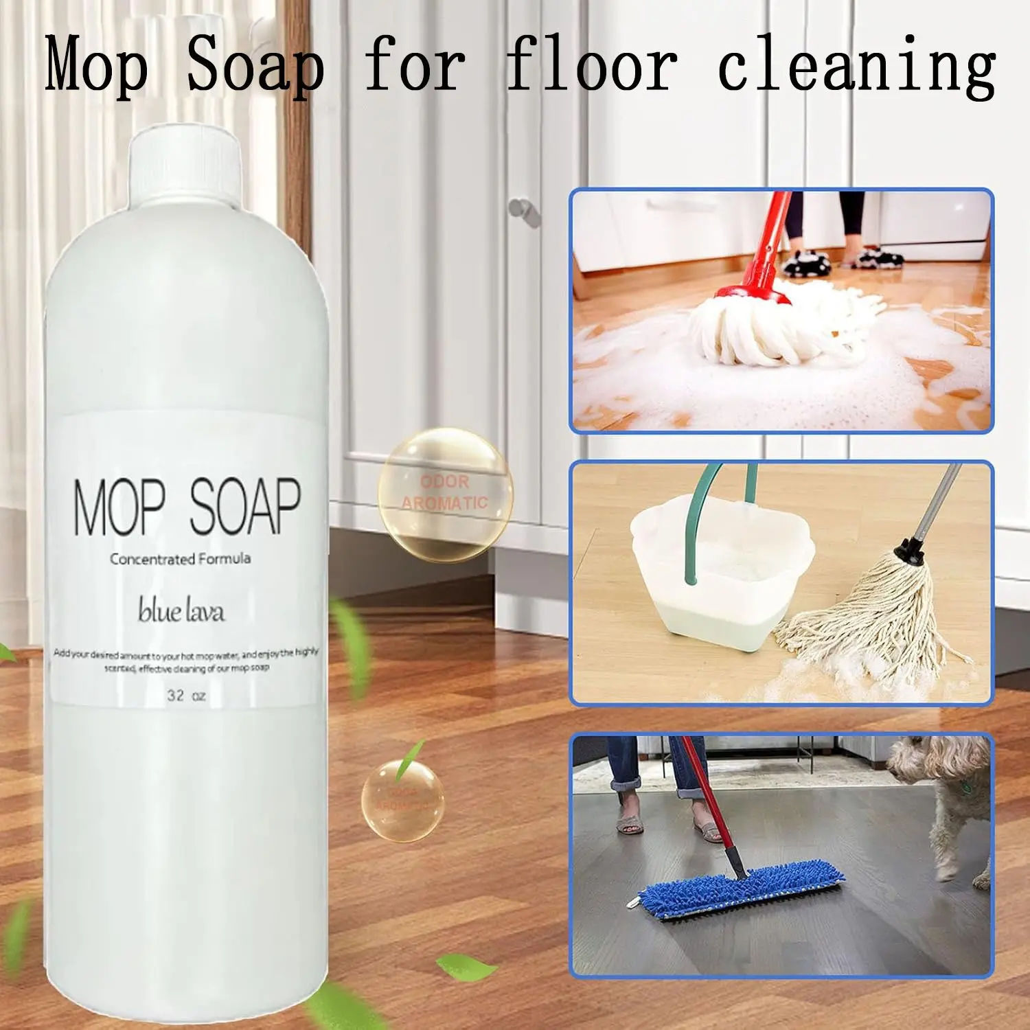 Mop Soap for Floor Cleaning, Multi-Surface Bathroom Kitchen Cleaner, All Purpose Cleaner, Household Cleaning Products, Home Cleaning Supplies, Liquid Form, No Ca Prop 65 Warning, Ideal for Home Use