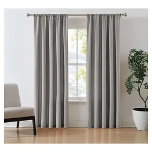Brooklyn Loom Solid Cotton Percale 50x84 WindowCurtain Pair