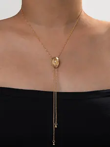 New Vintage Western Ethnic Style Alloy Cowboy Hat, Drawstring Long Necklace for Women, Fashion Accessory, Unique Design