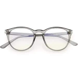 Vintage-Inspired Keyhole Accented Blue Light Blocking Round Glasses D241