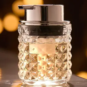 Glass Hand Foaming Soap Dispensers with Silver Pump - 1 Pack