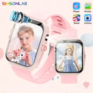 SIMSONLAB Kids Smart Watch - Fun Game Watch with Flashlight, 18 Games, HD Camera, Music Player, Pedometer, Timer, USB Charging, Digital Sports Watch - Perfect Gift in Purple, Pink, Blue, and Black for Children