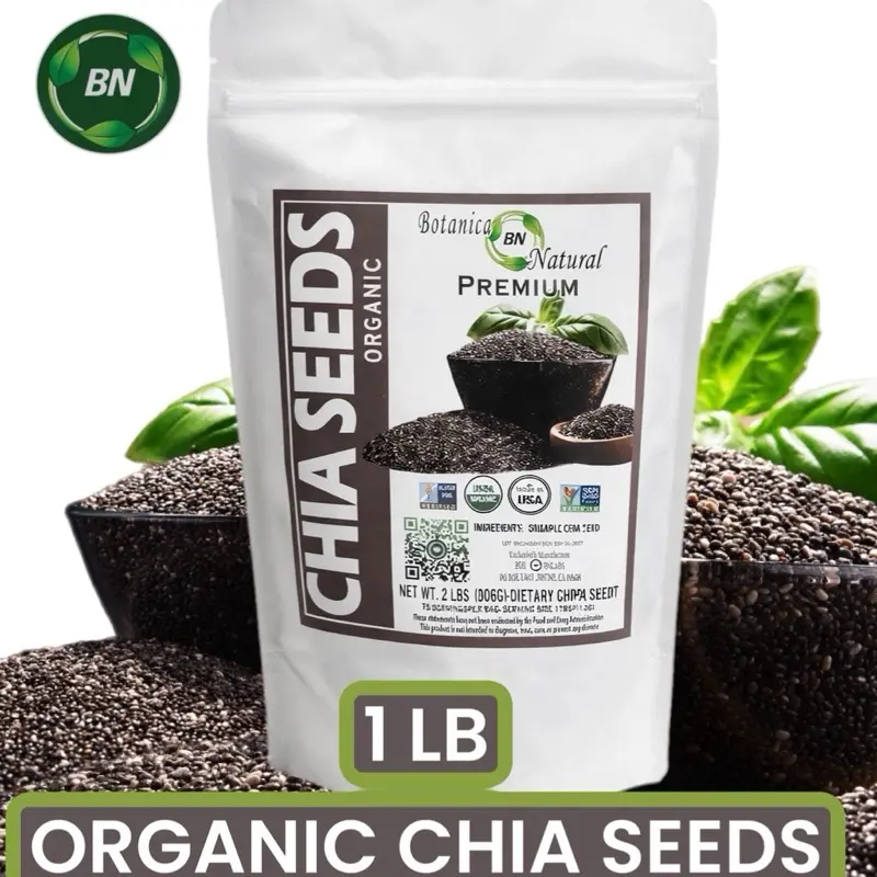 BN 1LB CHIA SEEDS PREMIUM WILDCRAFTED NATURAL AND ORGANIC