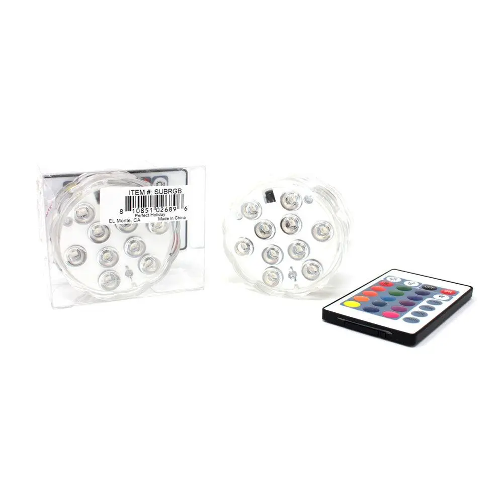 Submersible RGB LED Lights with Remote, Waterproof Colorful Lights with LED Bulbs for Ambient Illumination, Home/Festive Decor for Aquariums, Swimming Pools