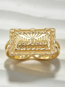 Religious Last Supper Ring, Engraved Ring, Unisex Daily Wear, Church Prayer Jewelry, Easter Gift, Street Style, All Seasons