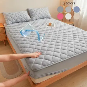 Waterproof Mattress Cover Set, 3 Counts/set Including 1 Fitted Sheet & 2 Pillowcase without Filler, Soft Comfortable Breathable Bedding Set for Bedroom, Breathable Duvet Set