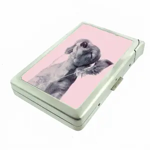 100'S SIZED Pink y2k Music Puppy Metal Case w/Built in Lighter