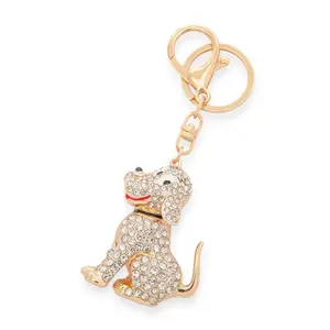 Rhinestone Dog Charm Key Chain