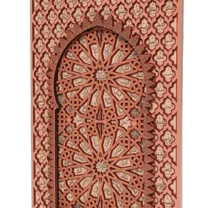 99 Names of Allah Wall Art Asma Ul Husna Wooden Decor 3D Layered Arabic Calligraphy Islamic Home Eid Ramadan Gift Moroccan Door 15x22 inches 8 Layers Handcrafted Mihrab Silhouette Premium Wood 3mm Deep Laser Cut