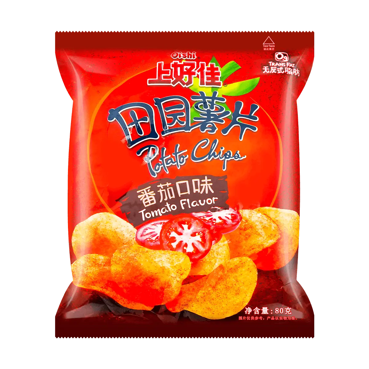 OISHI Tomato Flavor Chips 80g - Random Packaging - Crispy Snack Delight