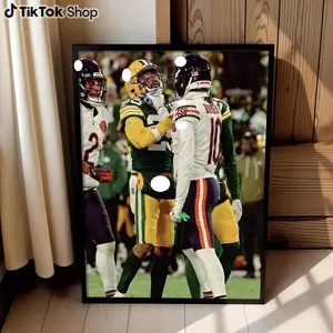 Iconic Bears Packers Clash, Rivalry Poster Chicago Bears vs Green Bay Packers Sports Wall Art for Fans and Collectors